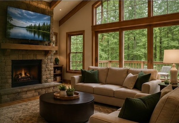 Warm furnished living room concept used in the approved KMC visual master